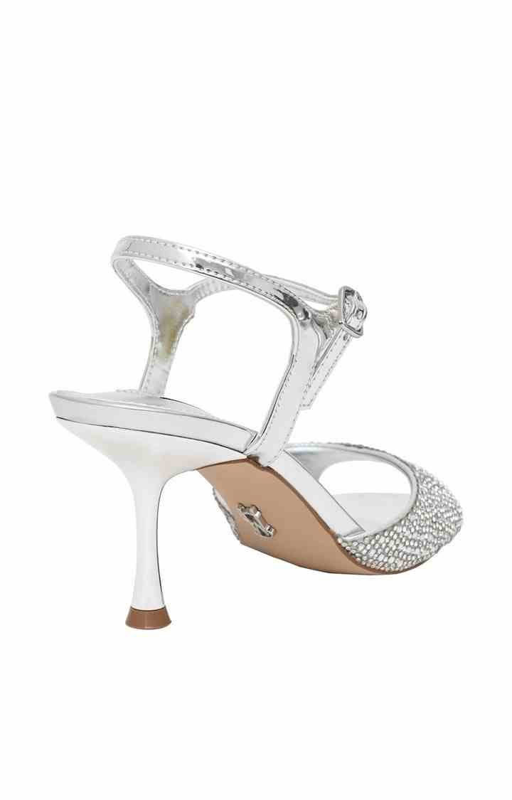 Elinor Silver Heel Sandals