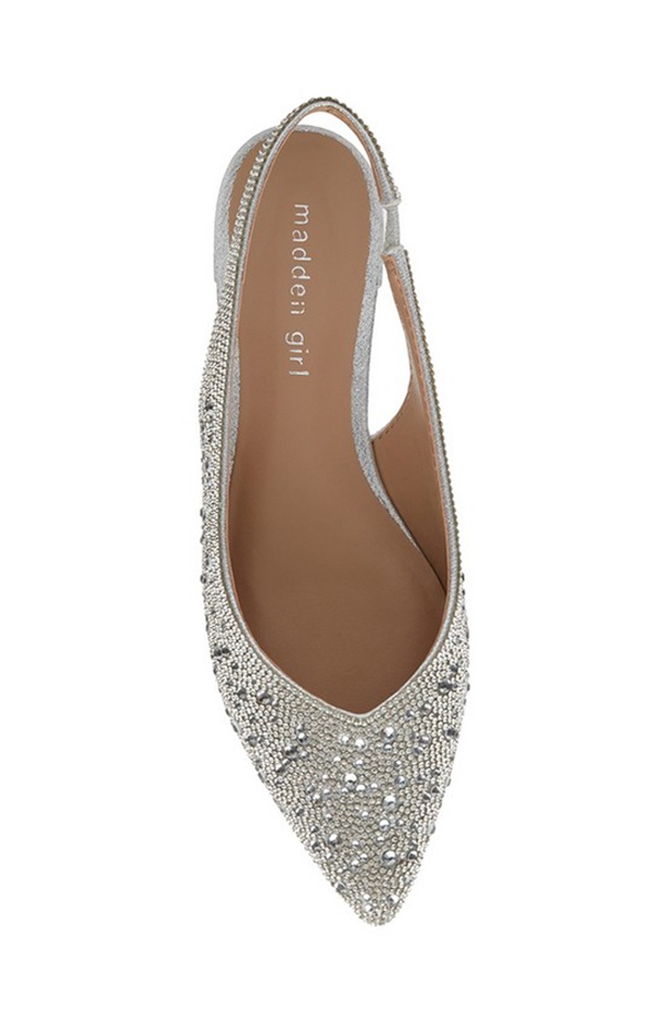 Delaney-R Silver Closed Flats & Ballerinas