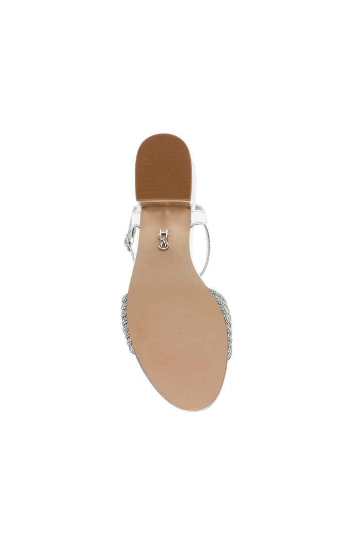 Ismeria Silver Heel Sandals