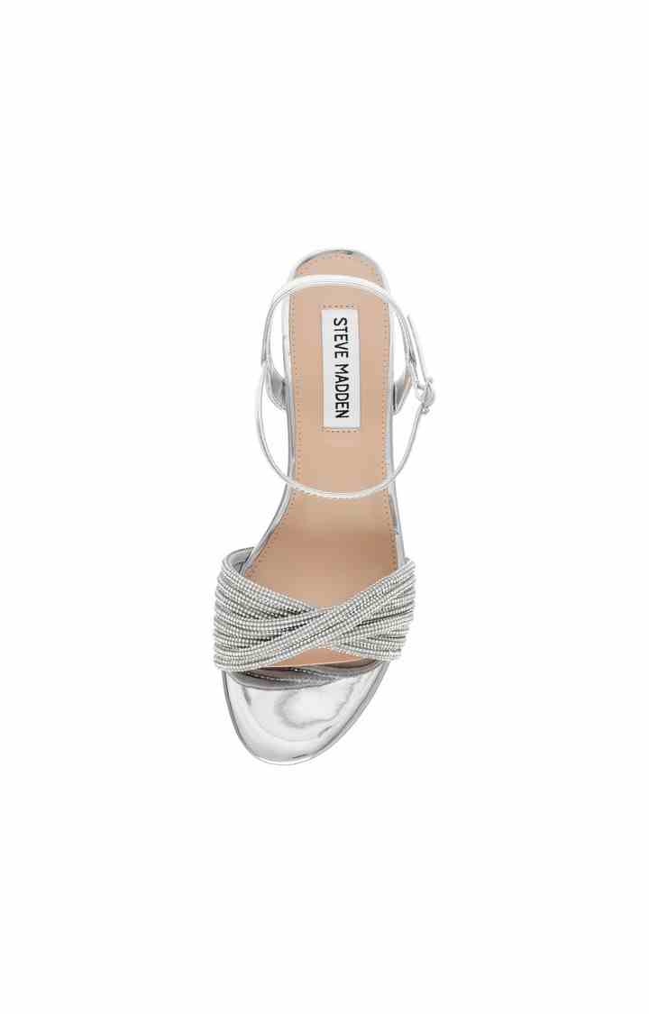Ismeria Silver Heel Sandals