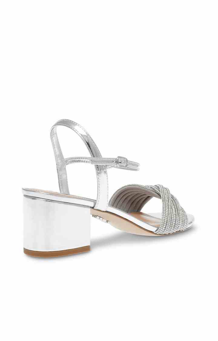 Ismeria Silver Heel Sandals