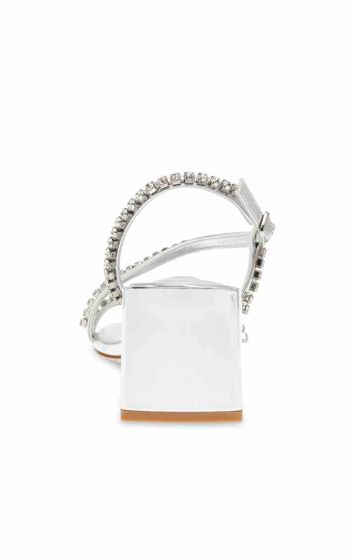 Bejewel Silver Heel Sandals