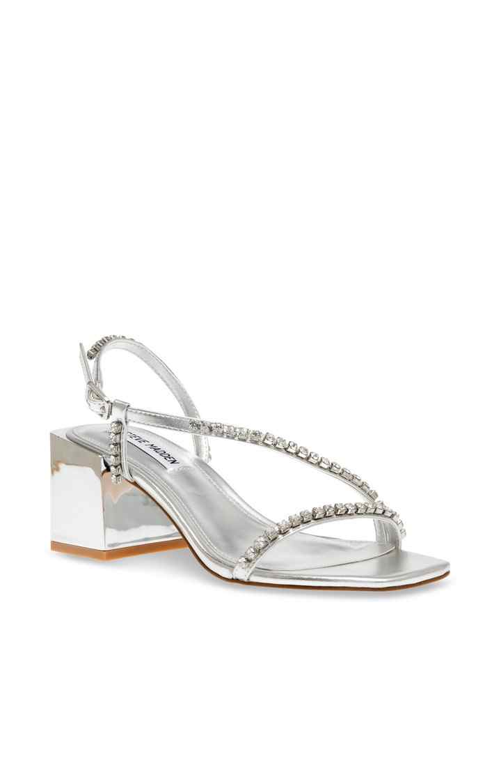 Bejewel Silver Heel Sandals