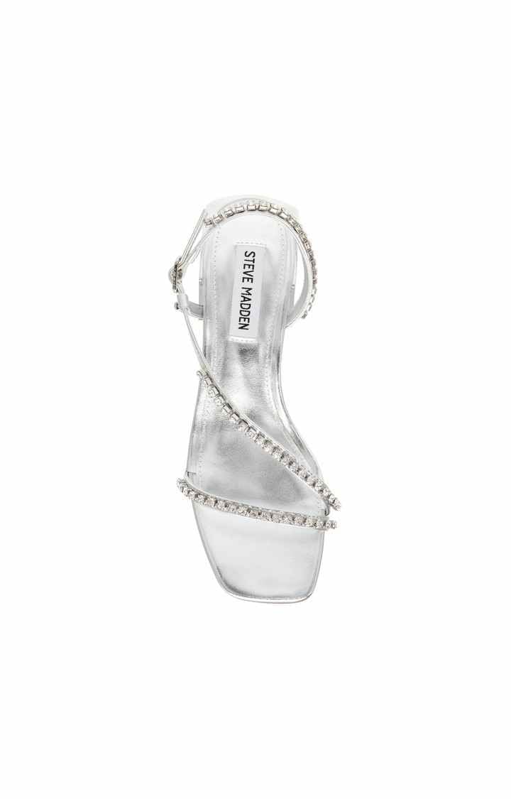 Bejewel Silver Heel Sandals