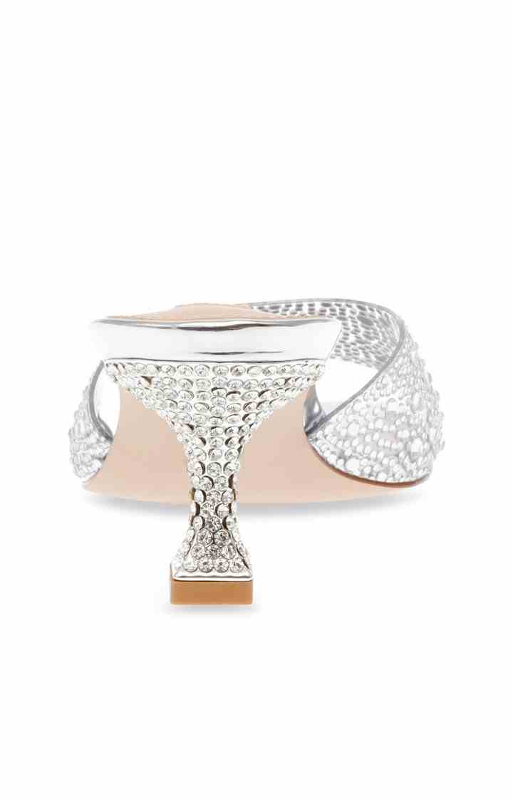 Asha Silver Heel Sandals