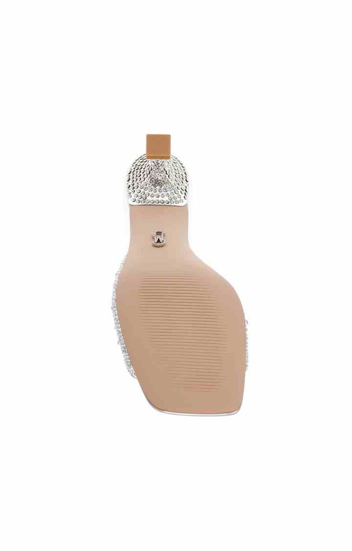 Asha Silver Heel Sandals