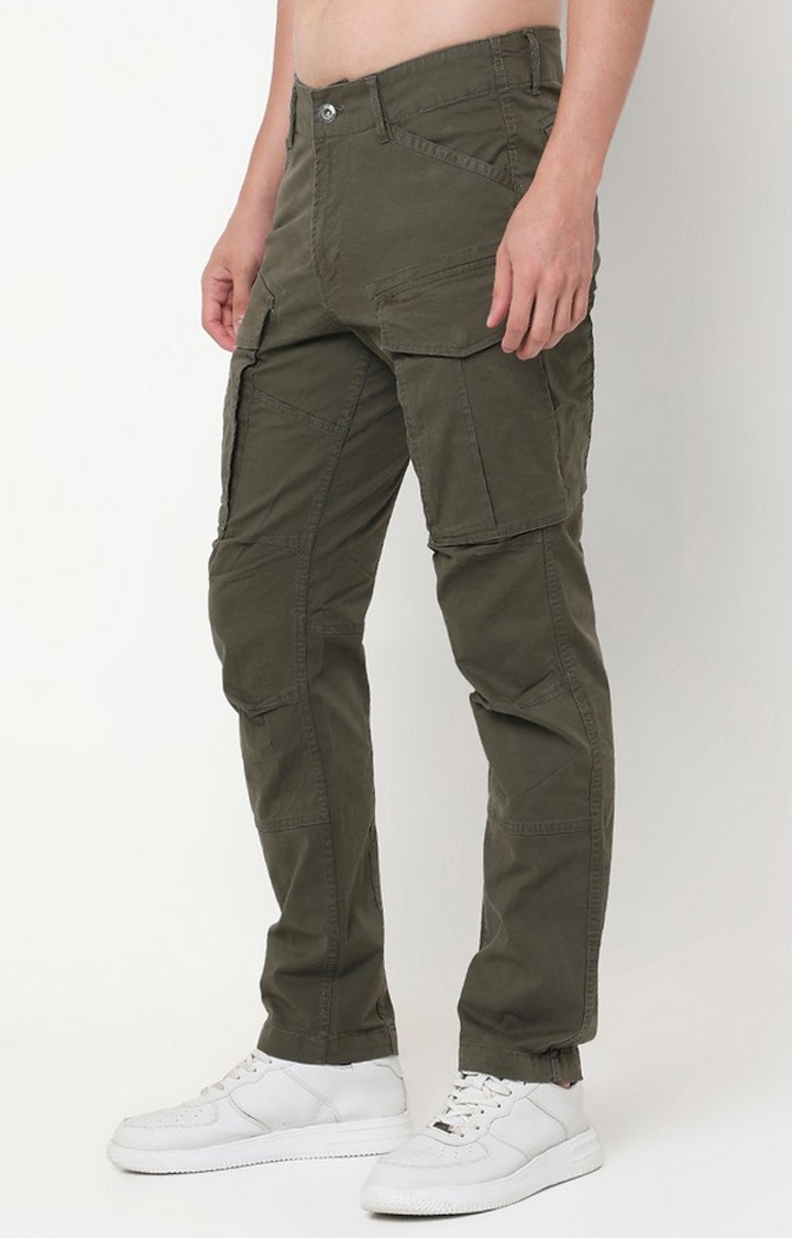 Regular Tapered Fit Solid Cotton Lycra Trousers