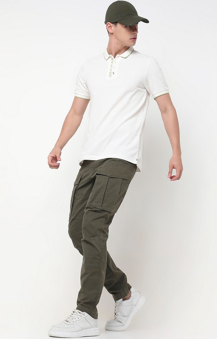 GAS | Regular Tapered Fit Solid Cotton Lycra Trousers