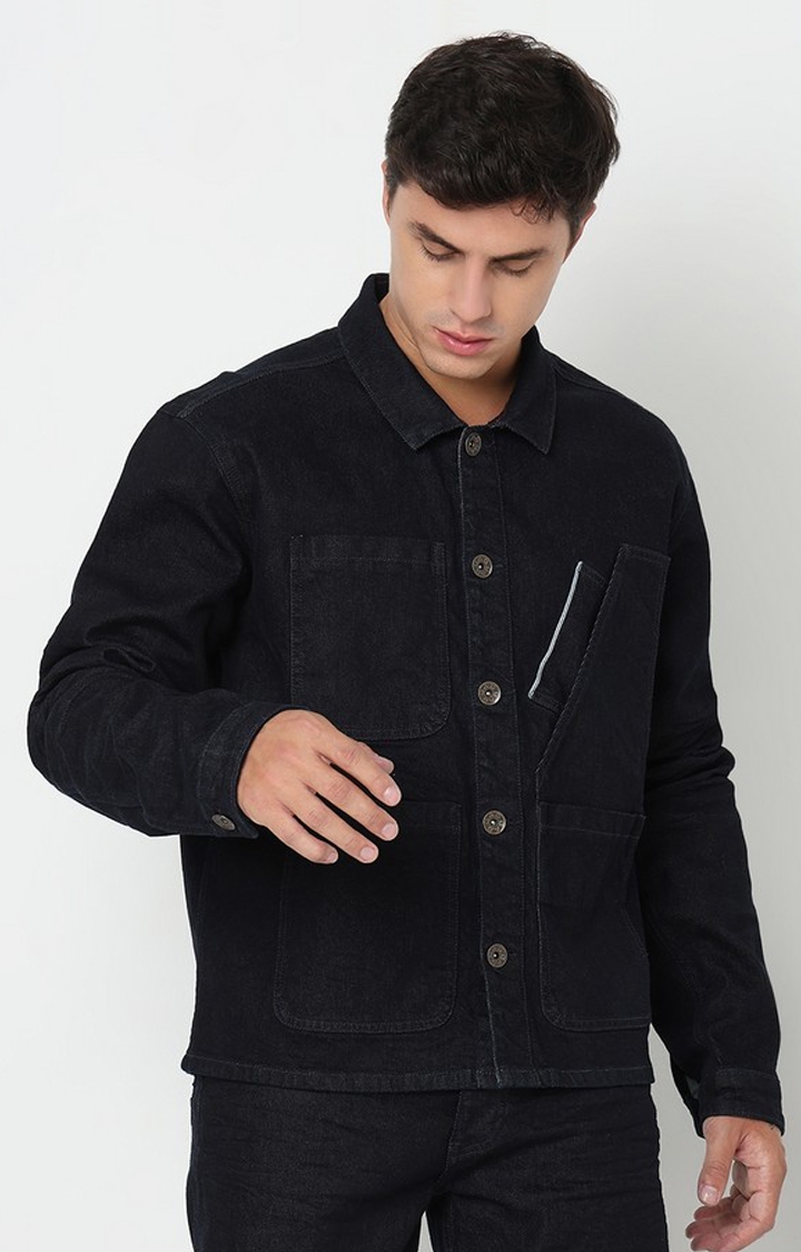 GAS | Oversized Full Sleeve Solid Jacket with Classic Collar