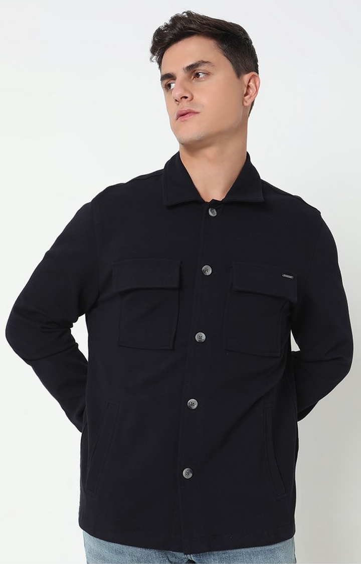 GAS | Regular Fit Full Sleeve Solid Jacket with Lapel Collar