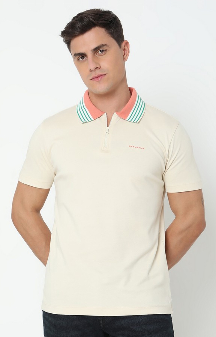 Regular Fit Solid Polo T-Shirt with Short Sleeve