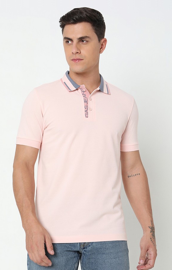 GAS | Slim Fit Solid Polo T-Shirt with Short Sleeve