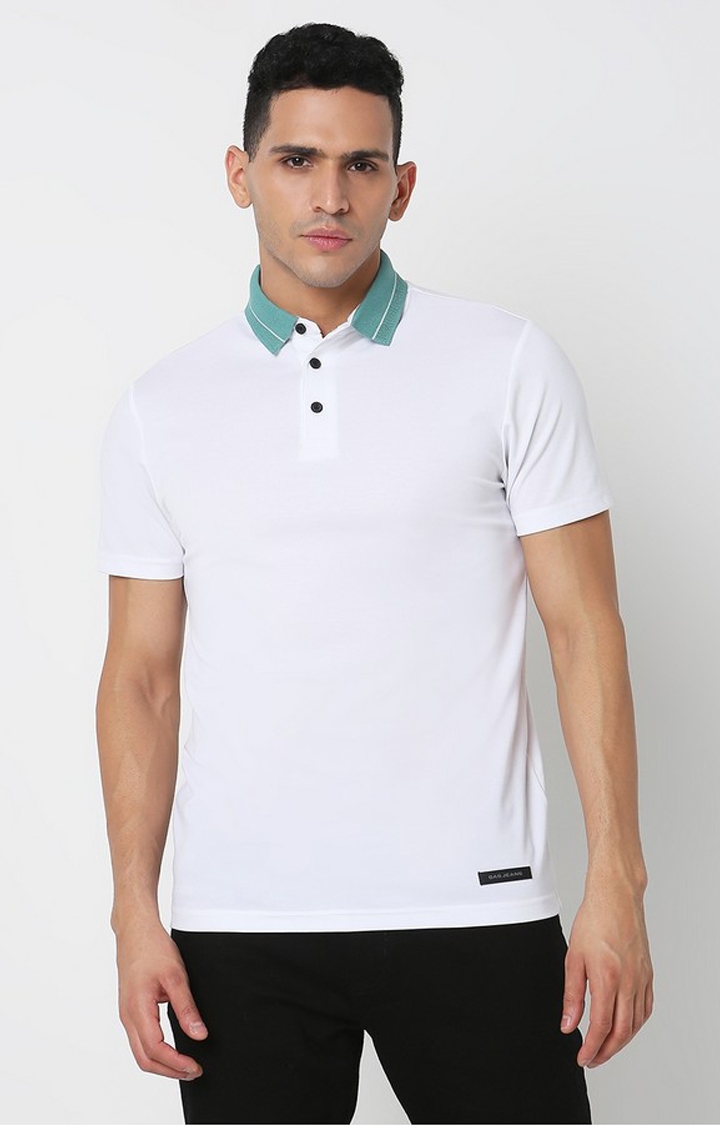 GAS | Slim Fit Solid Polo T-Shirt with Short Sleeve