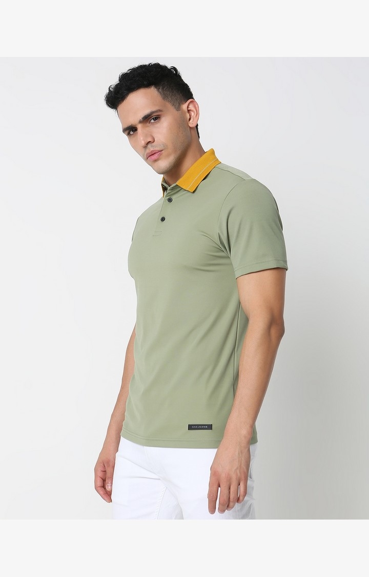 Slim Fit Solid Polo T-Shirt with Short Sleeve