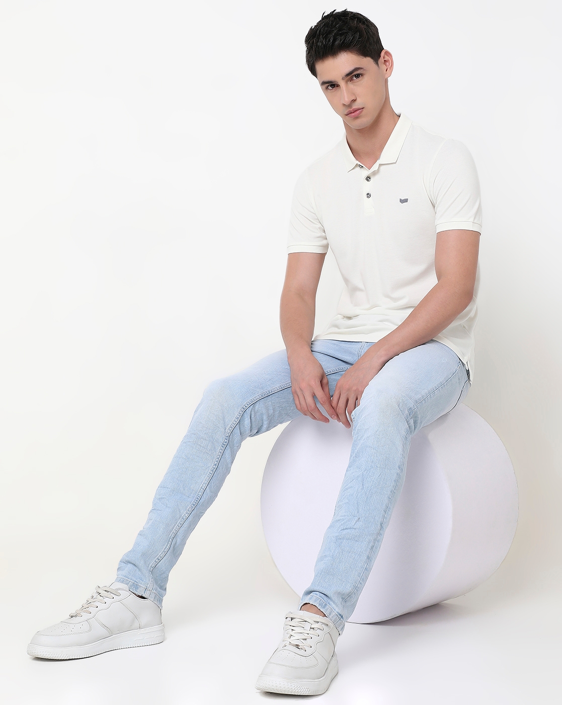 GAS | Regular Fit Solid Polo T-Shirt with Short Sleeve