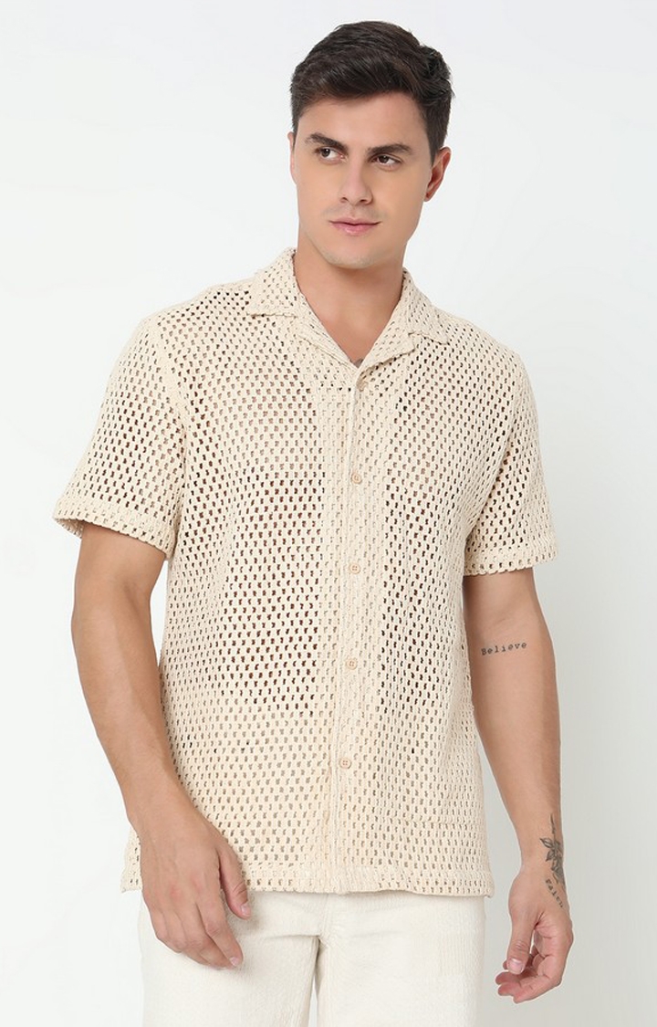 GAS | Regular Fit Solid Short Sleeve Shirt with Resort Collar