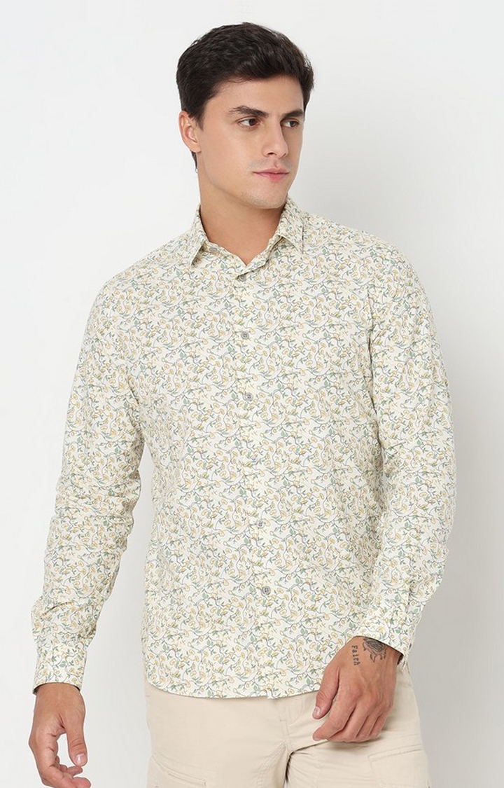Regular Fit Printed Full Sleeve Shirt with Classic Collar