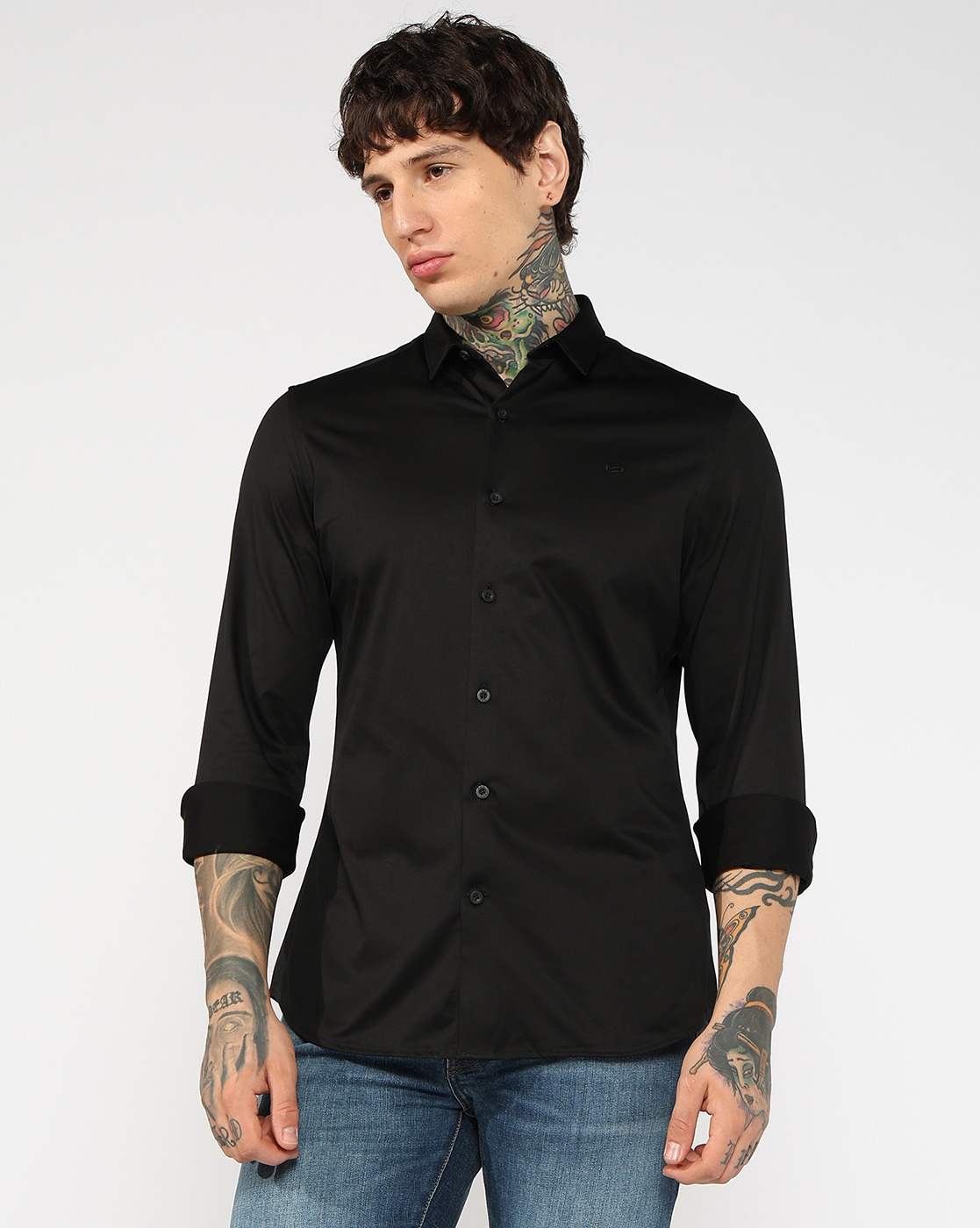 GAS | Long Sleeve Slim fit Curved Hem Shirt