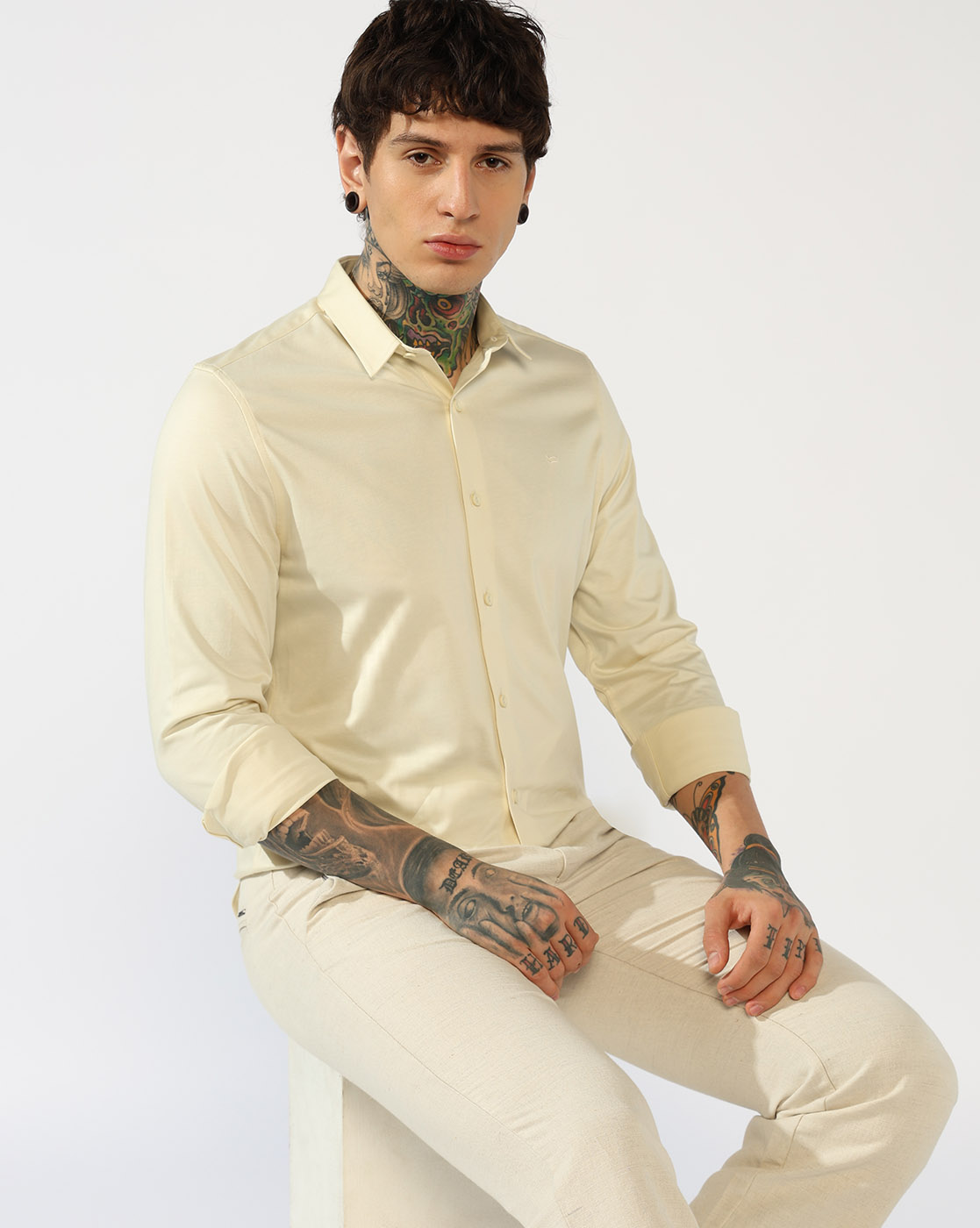 GAS | Long Sleeve Slim fit Curved Hem Shirt