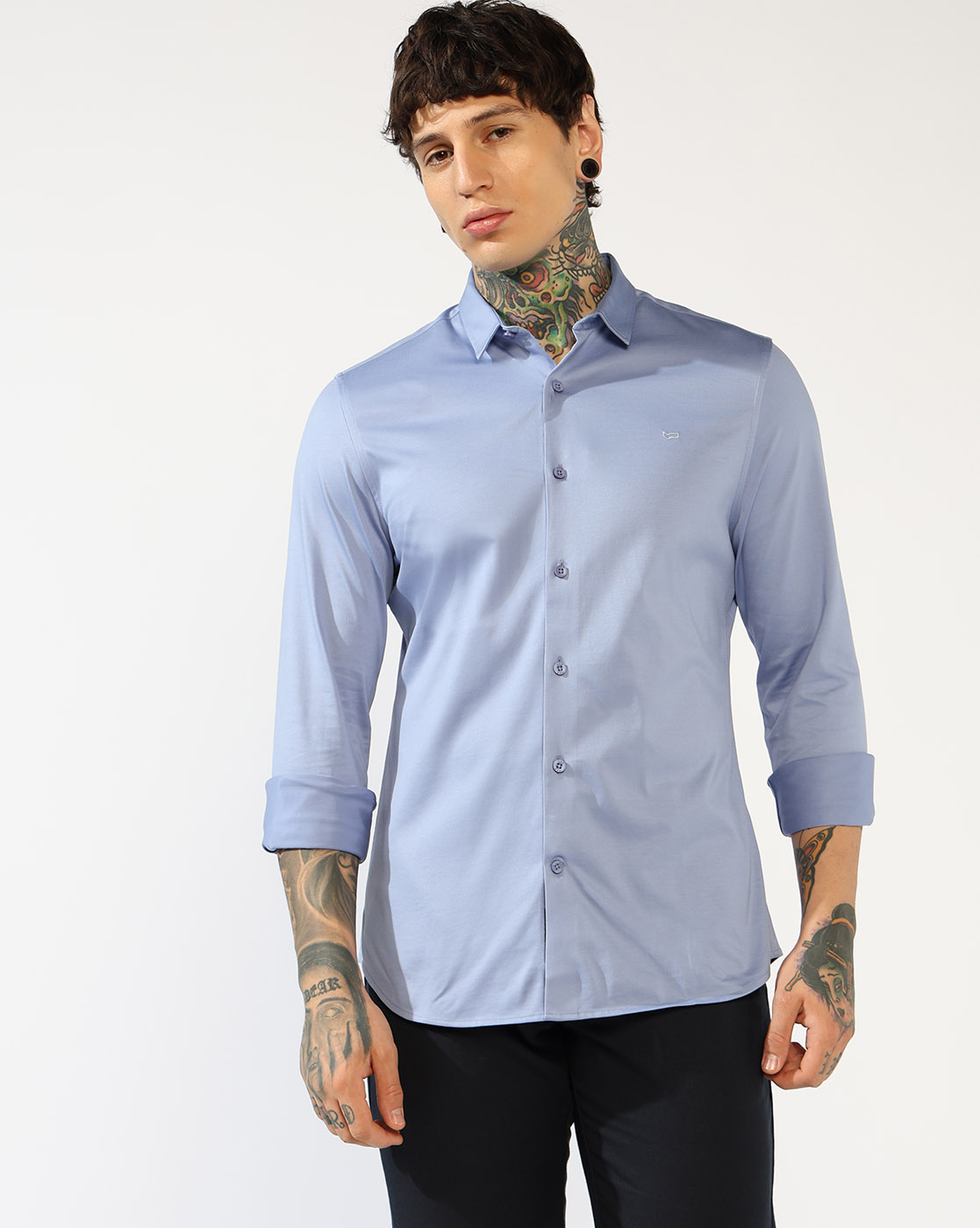GAS | Long Sleeve Slim fit Curved Hem Shirt