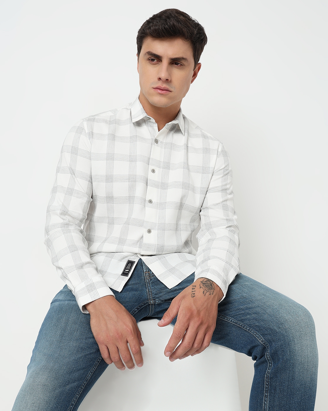 GAS | Regular Fit Checks Full Sleeve Shirt with Classic Collar