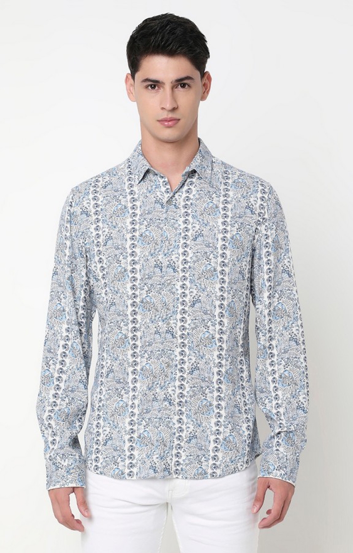 GAS | Regular Fit All Over Printed Full Sleeve Shirt with Classic Collar