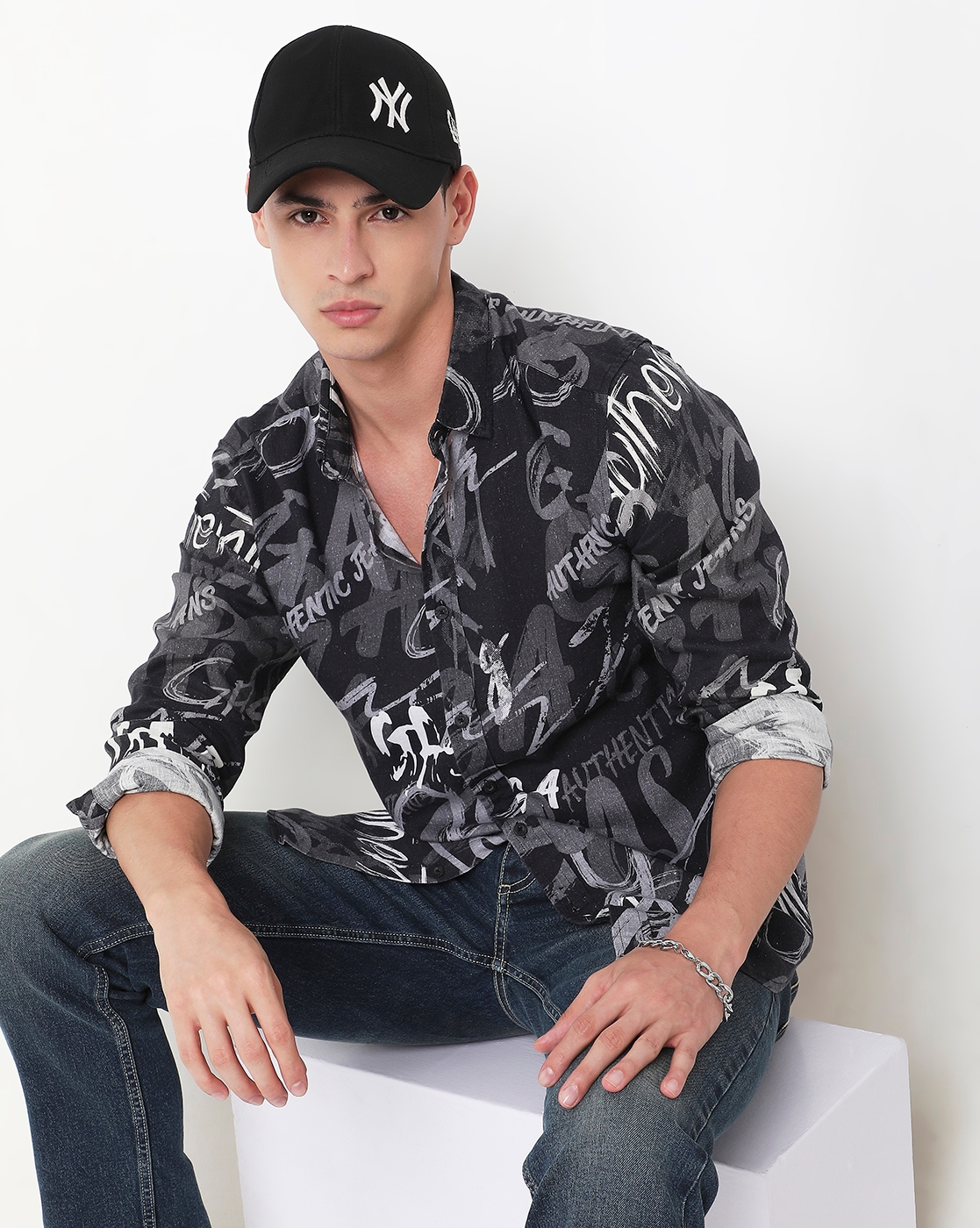 Regular Fit All Over Printed Full Sleeve Shirt with Classic Collar