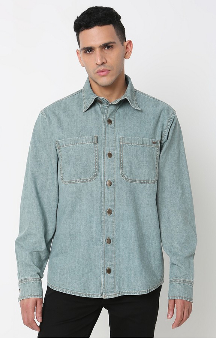 GAS | Shacket Solid Full Sleeve Shirt with Classic Collar