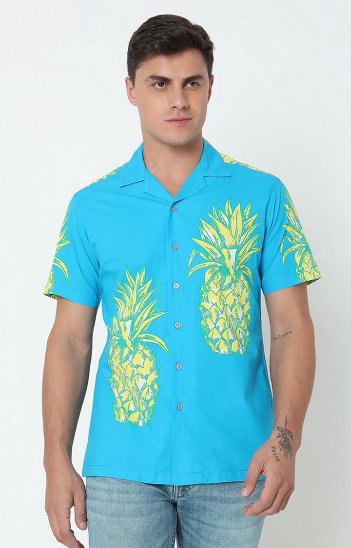 GAS | Regular Fit Graphic Short Sleeve Shirt with Resort Collar