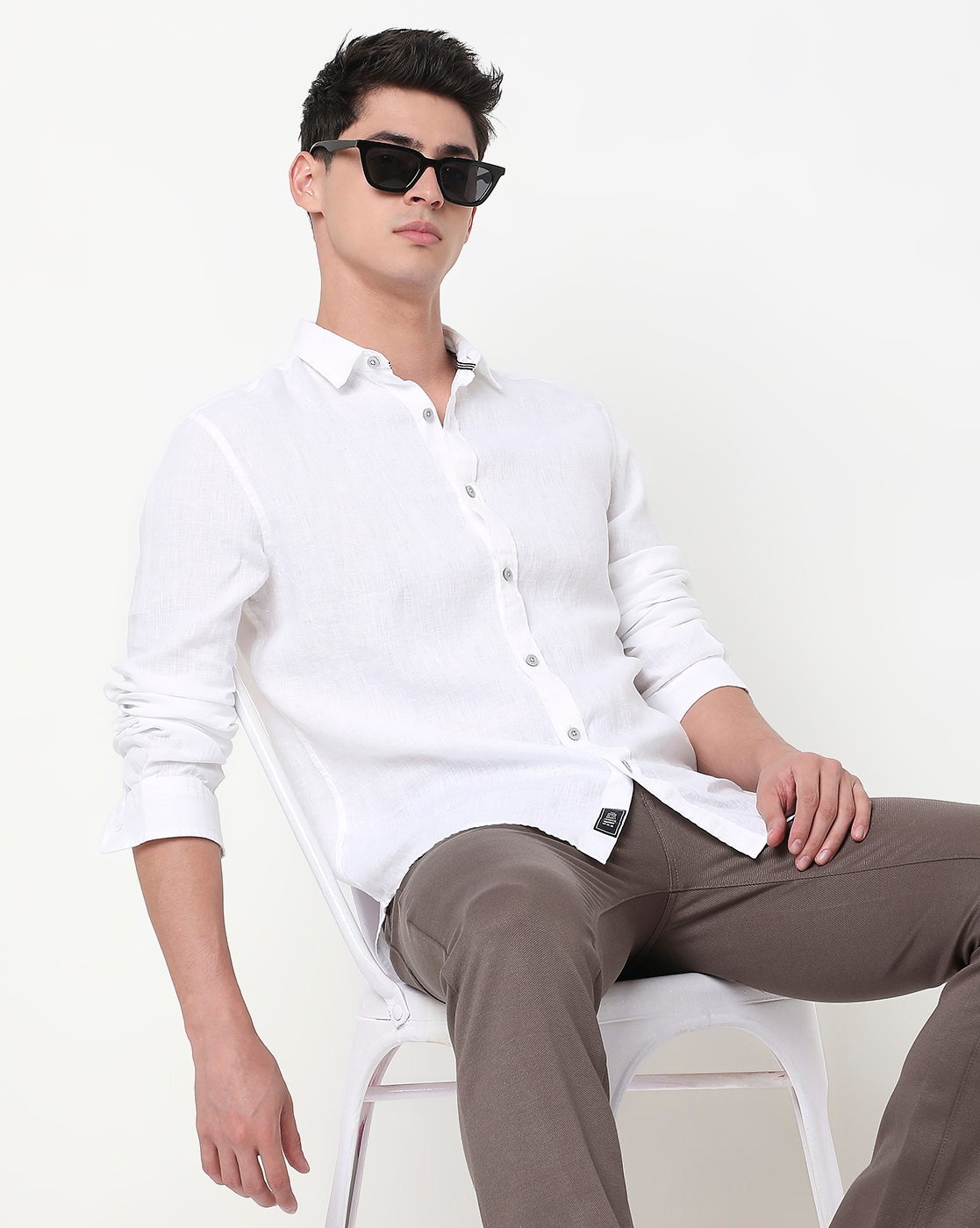 GAS | Regular Fit Solid Full Sleeve Shirt with Classic Collar