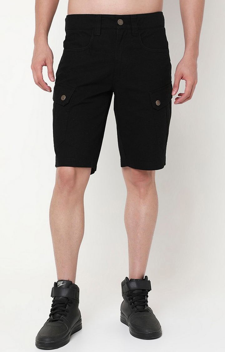 Regular Fit Solid Cotton Shorts