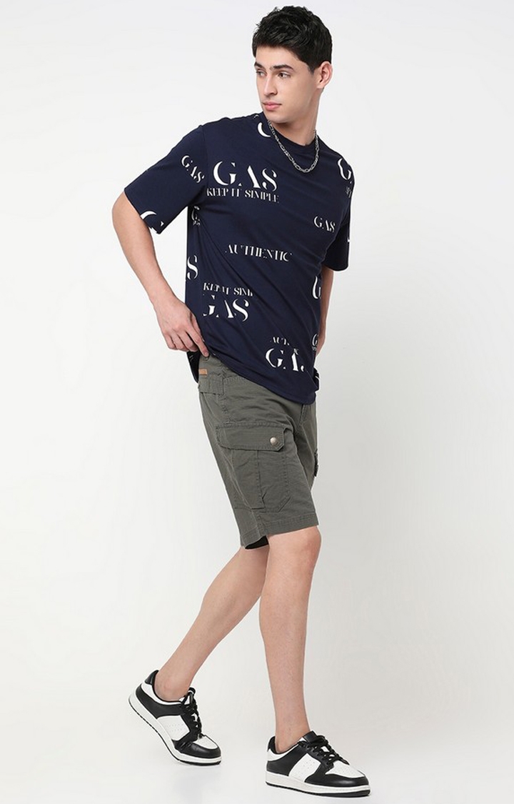 GAS | Regular Fit Solid Cotton Shorts