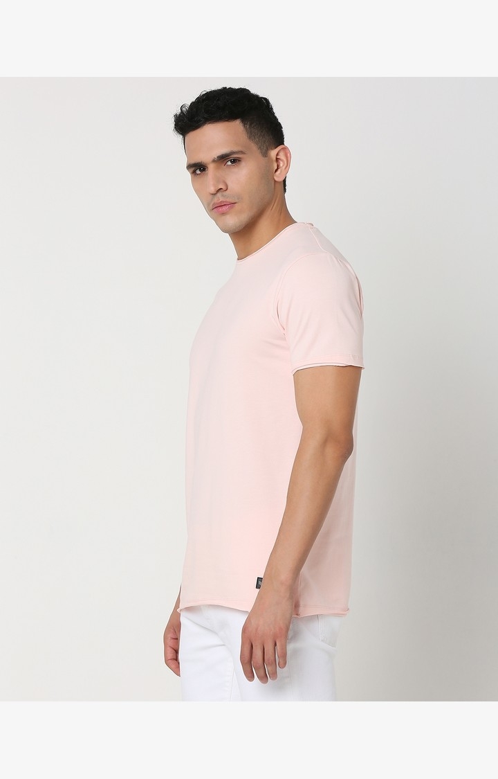 Slim Fit Solid Round Neck T-Shirt with Short Sleeve
