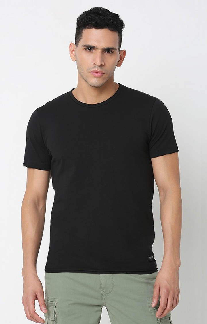 GAS | Slim Fit Solid Round Neck T-Shirt with Short Sleeve