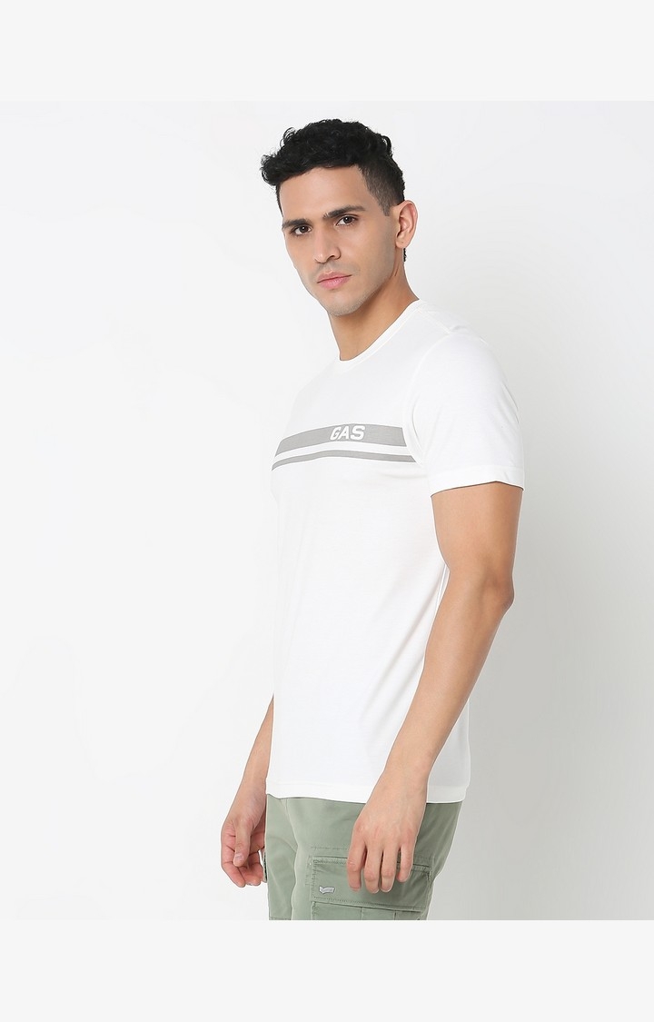 Regular Fit Placement Print Round Neck T-Shirt with Short Sleeve
