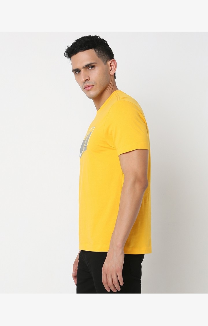 Regular Fit Printed Round Neck T-Shirt with Short Sleeve