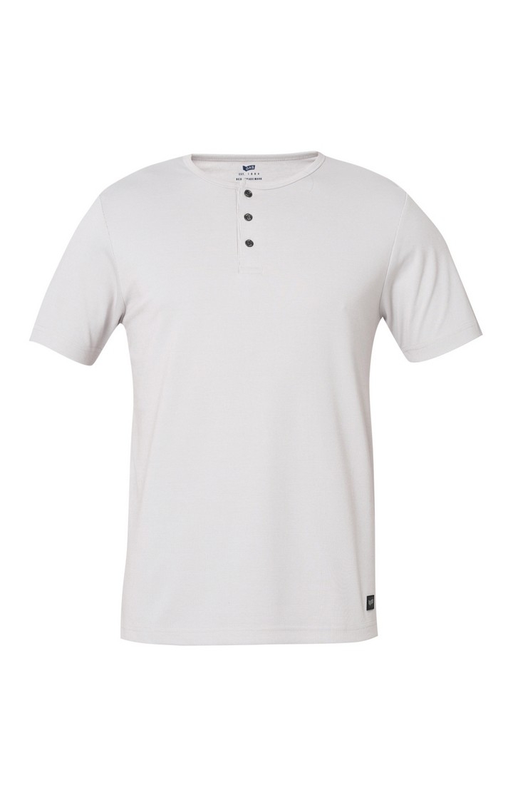 Regular Fit Solid Henley T-Shirt with Short Sleeve