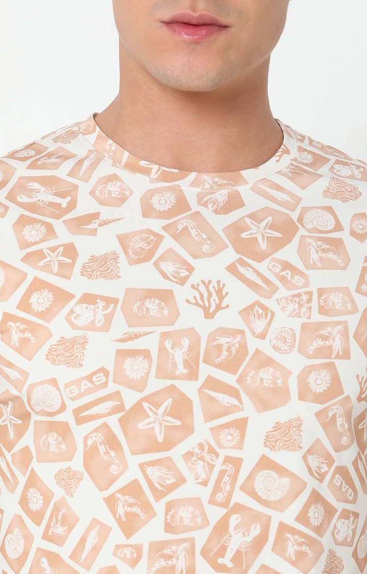Boxy Fit All Over Printed Round Neck T-Shirt