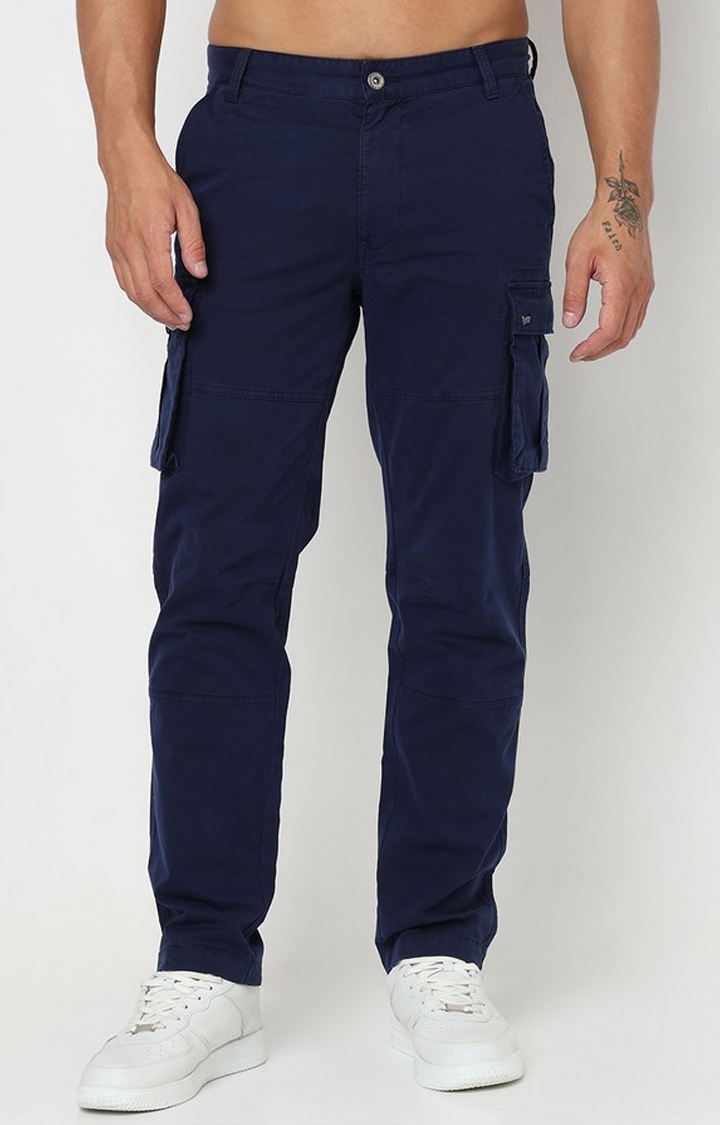 GAS | Slim Straight Fit Solid Cotton Lycra Trousers