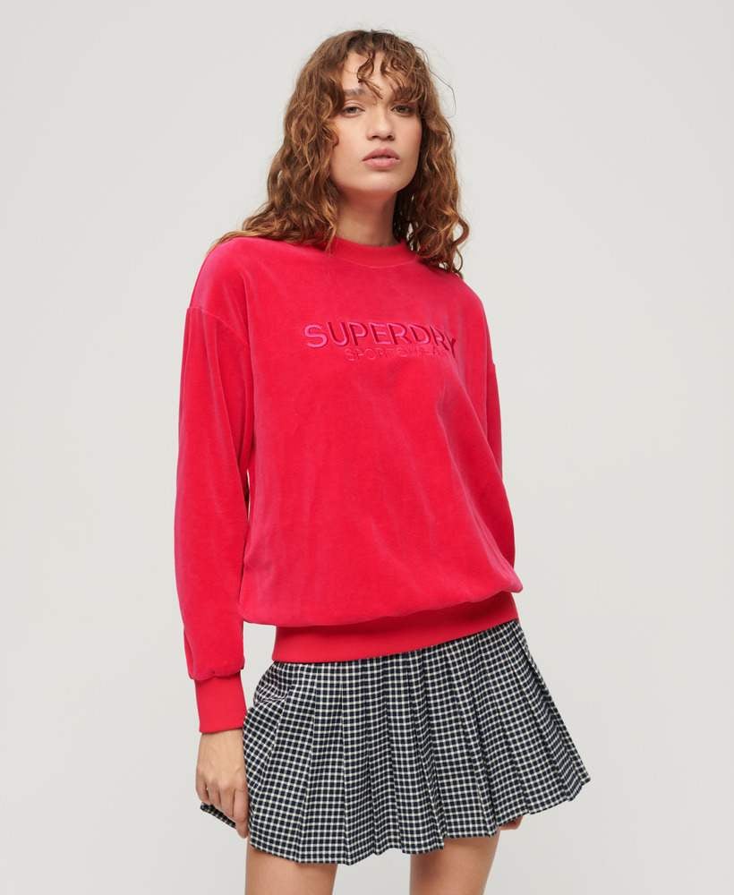 VELOUR GRAPHIC BOXY CREW SWEAT