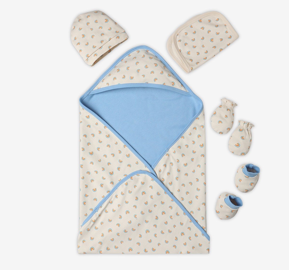 Infant Unisex Printed Organic Cotton Clothing Set - Multicolour (Pack of 7)