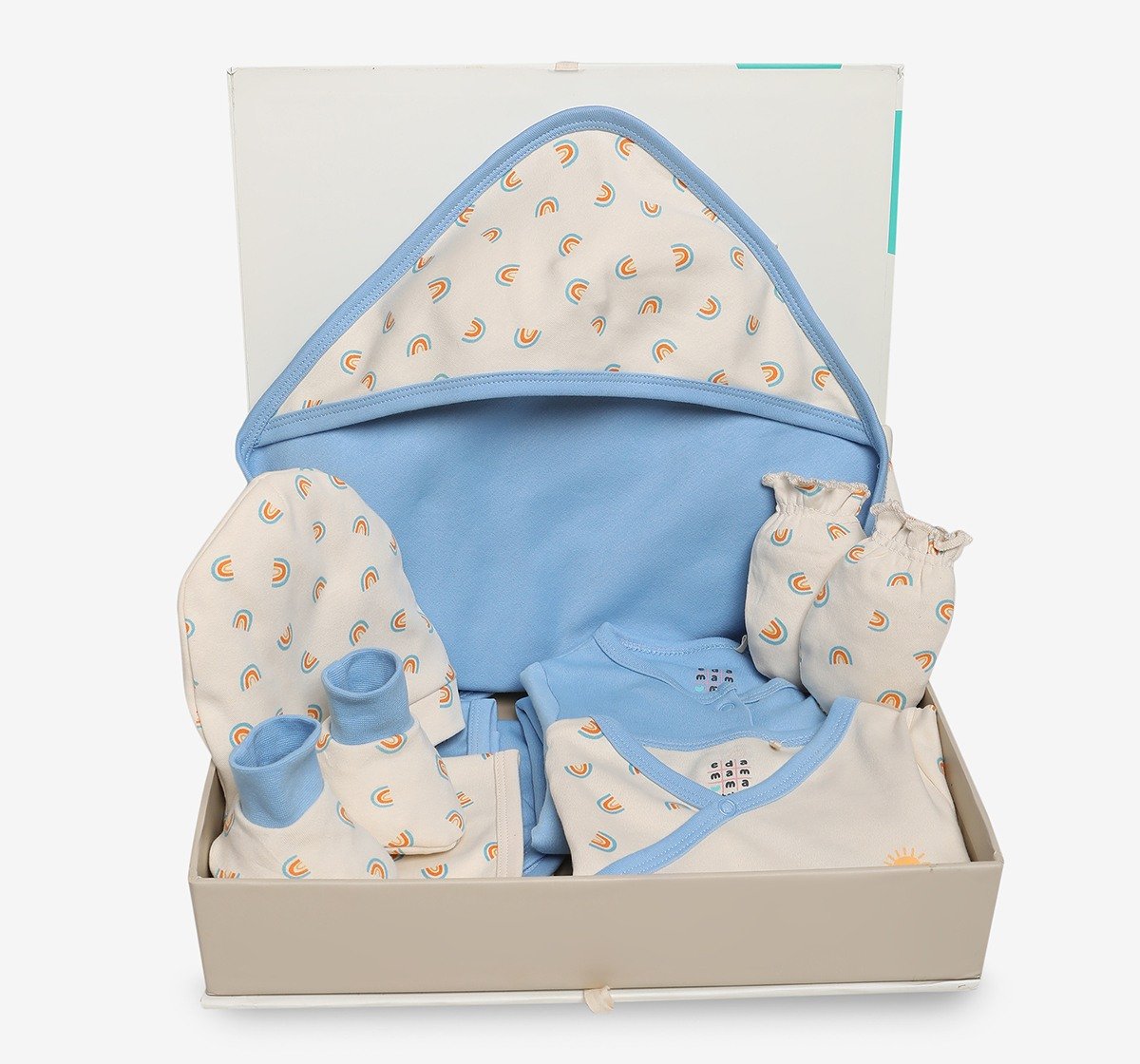 Infant Unisex Printed Organic Cotton Clothing Set - Multicolour (Pack of 7)