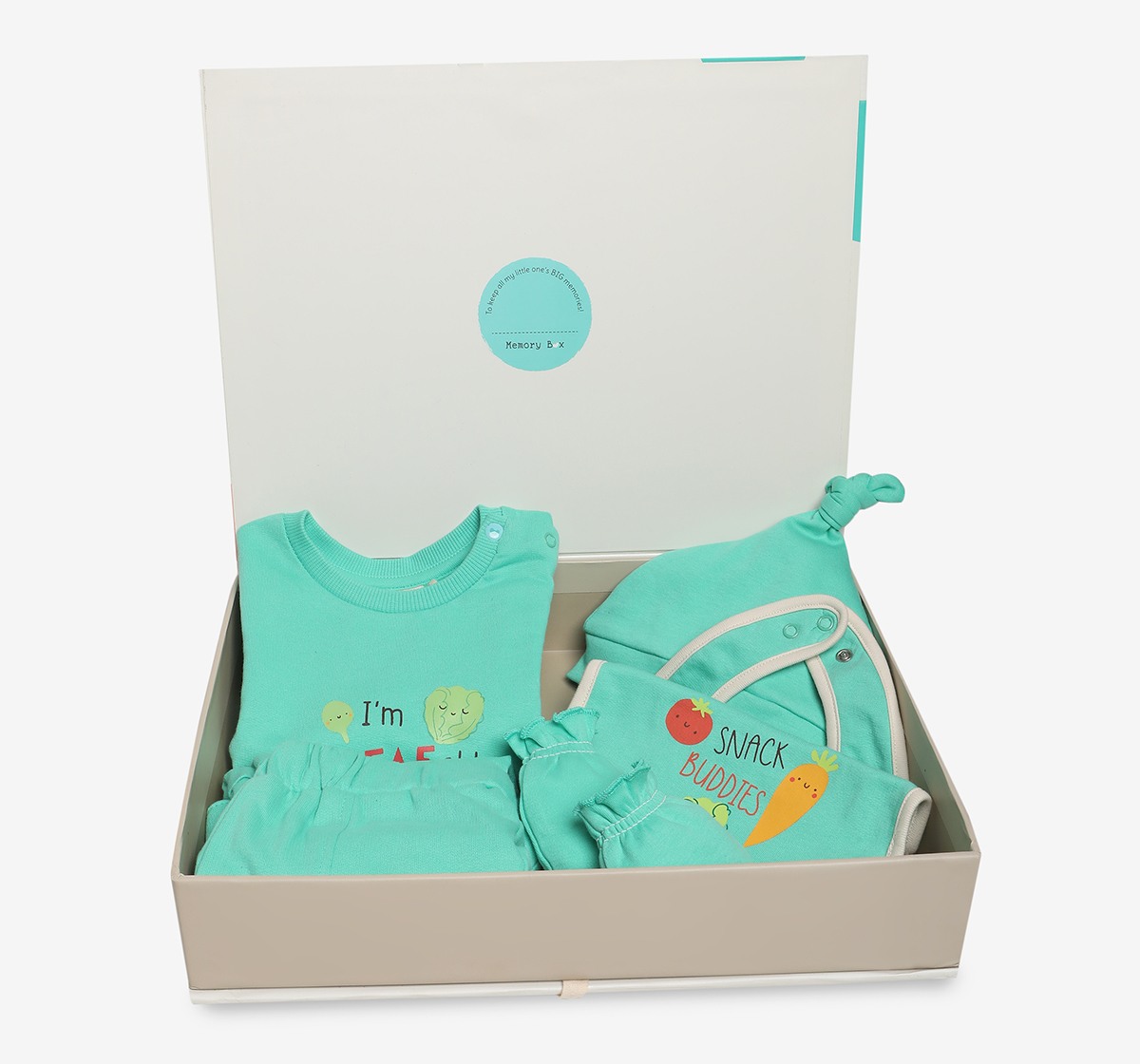 Infant Unisex Printed Organic Cotton Clothing Set - Green (Pack of 5)