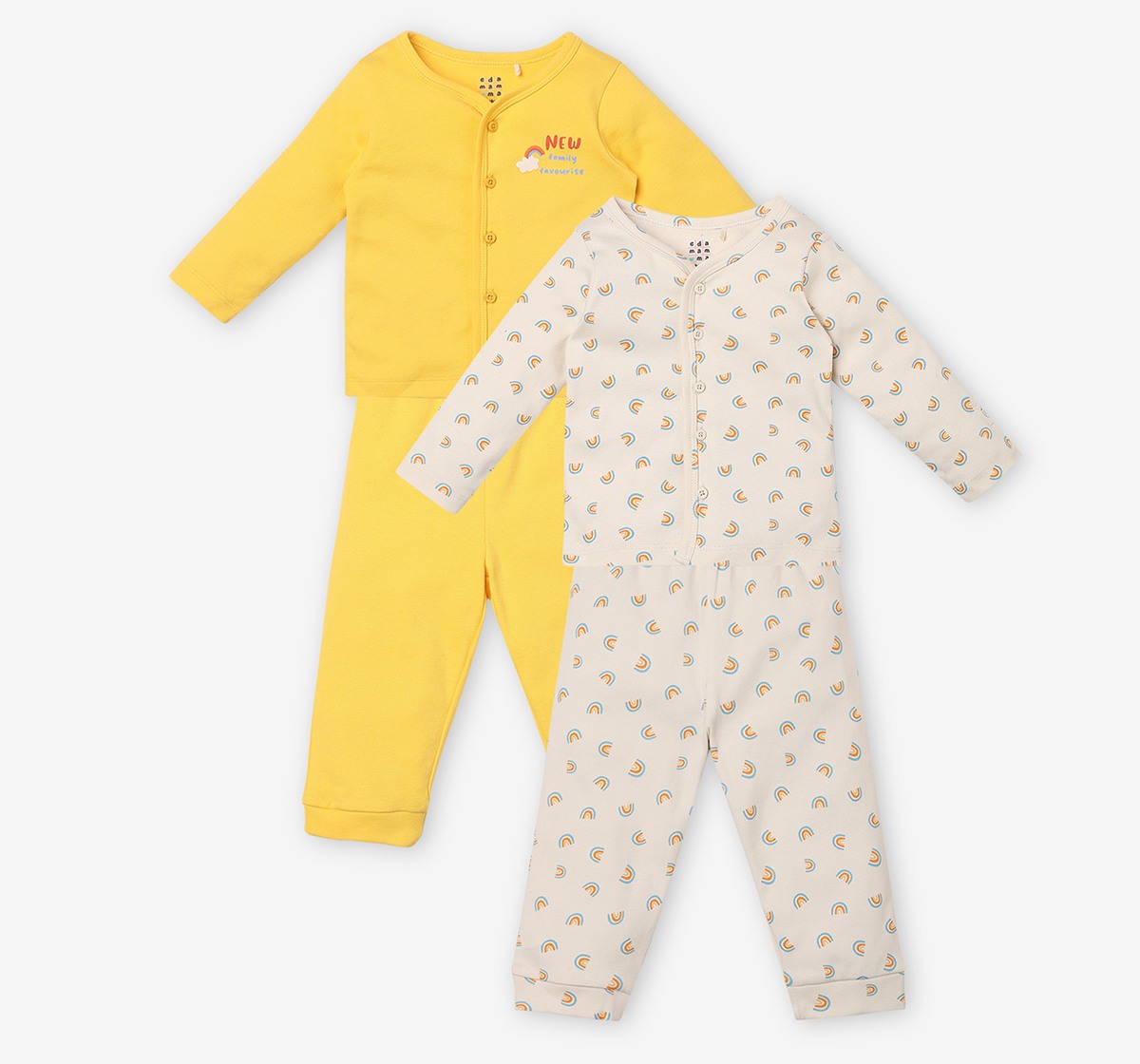 Infant Unisex Printed 100% Organic Cotton Co-ord Set - Multicolour (Pack of 2)