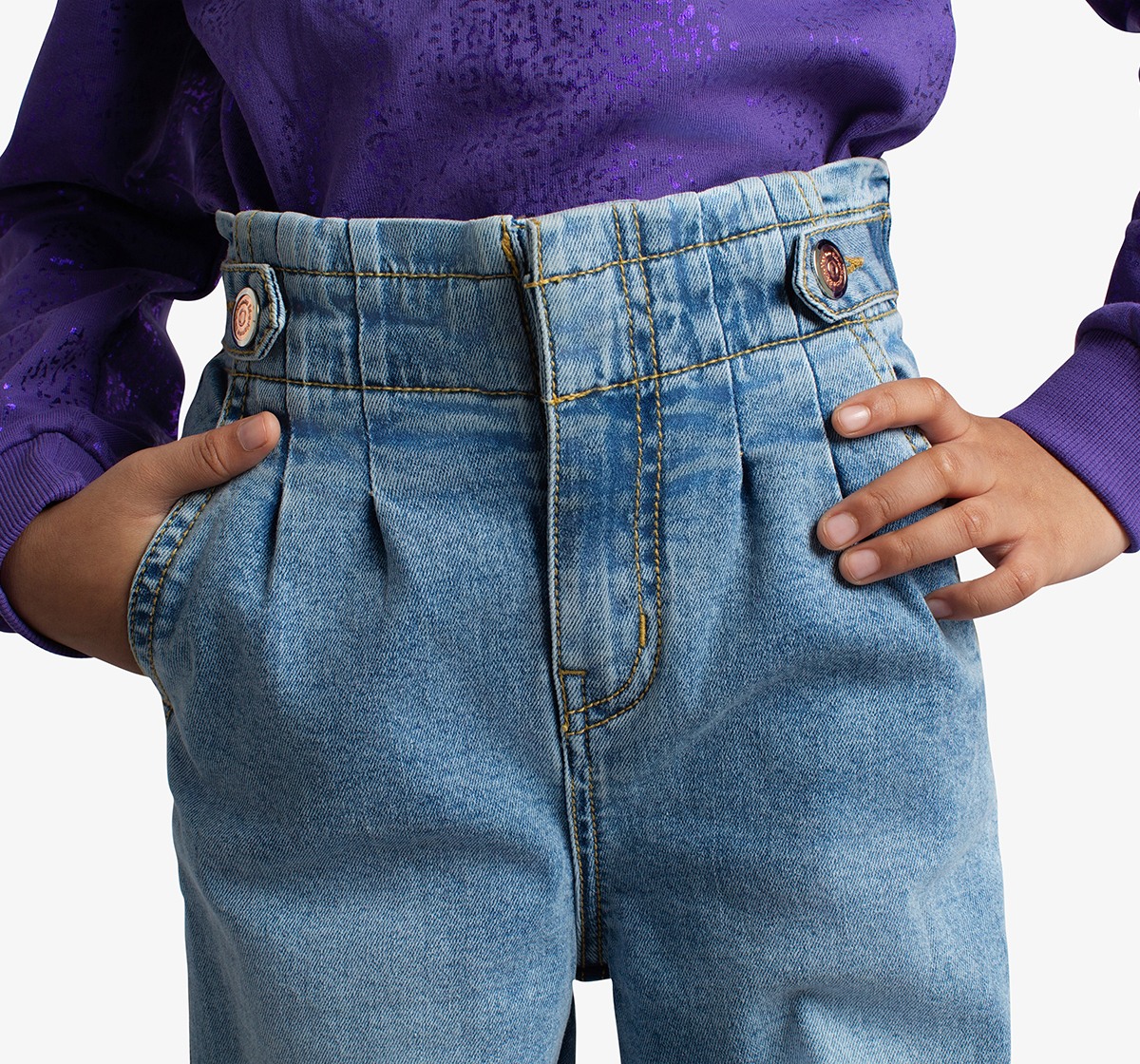 Girls Wide Leg Denim Jeans