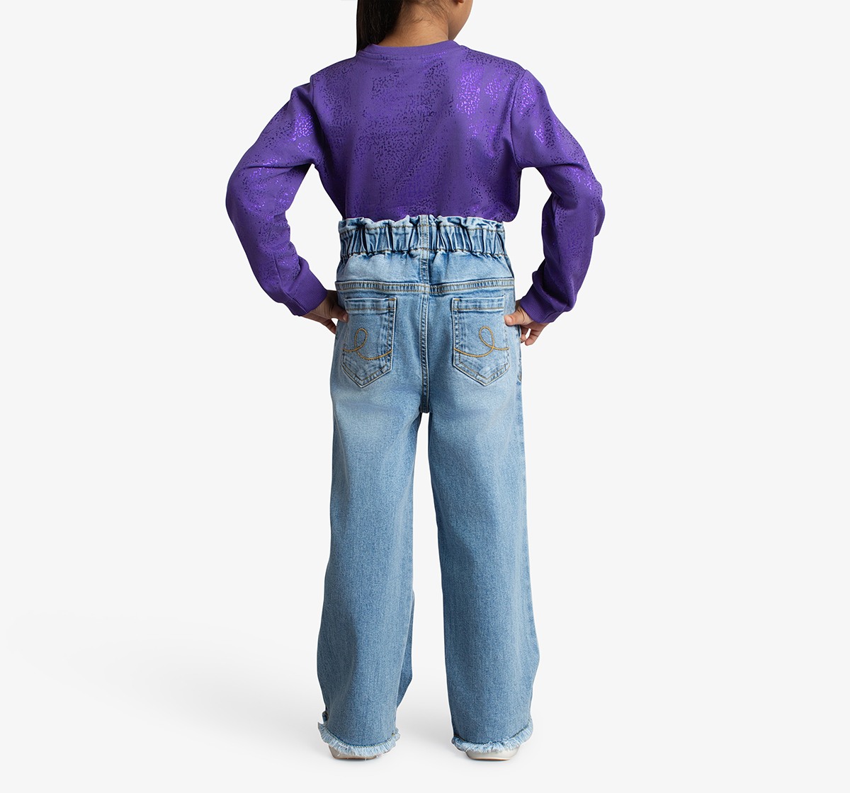 Girls Wide Leg Denim Jeans