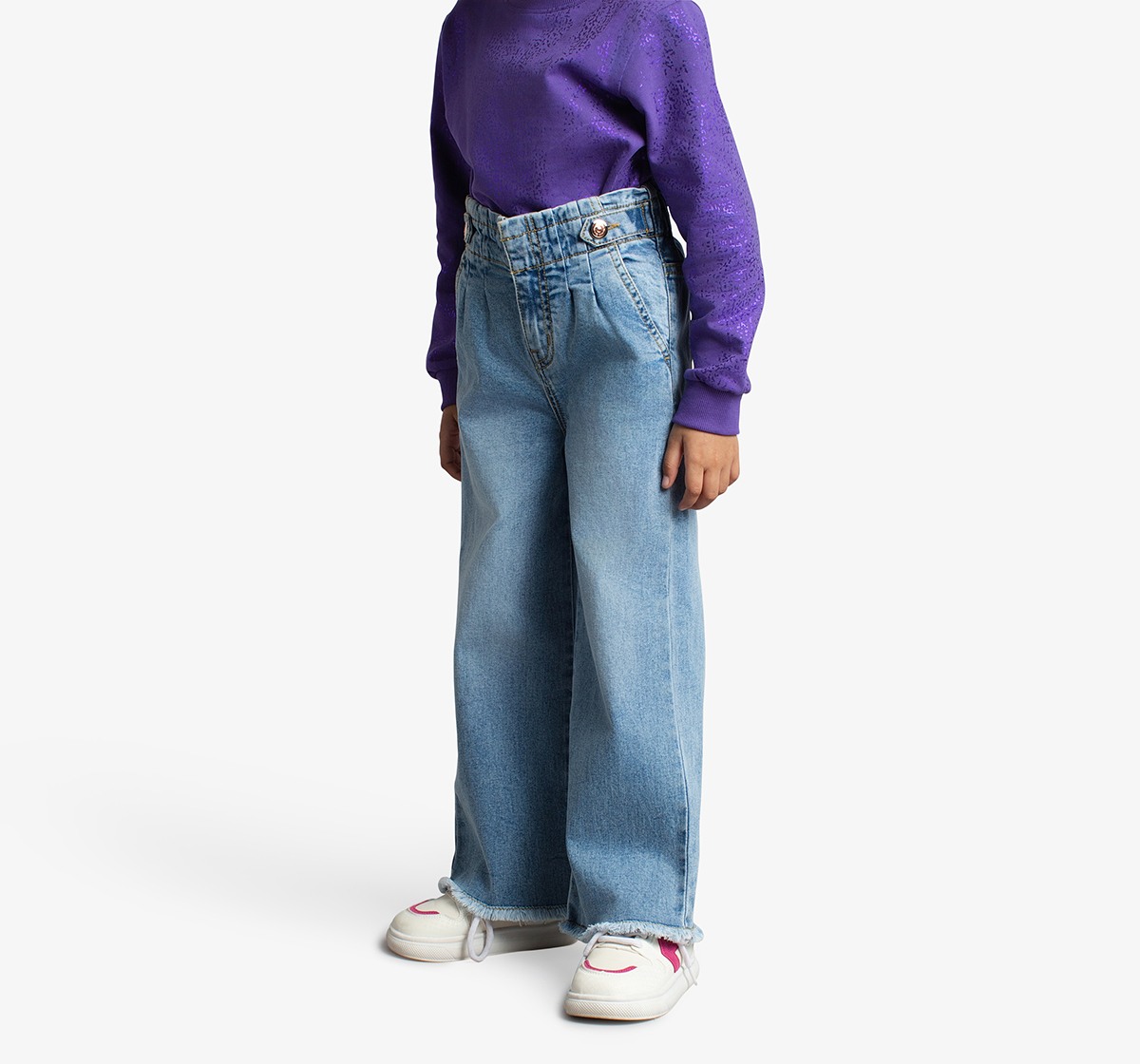 Girls Wide Leg Denim Jeans