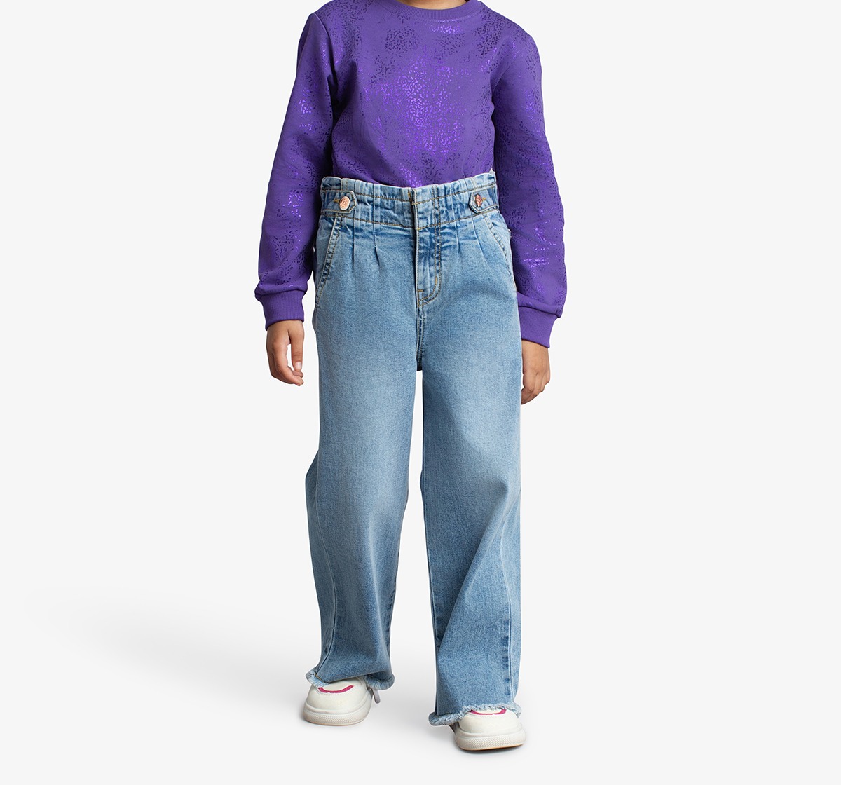 Girls Wide Leg Denim Jeans