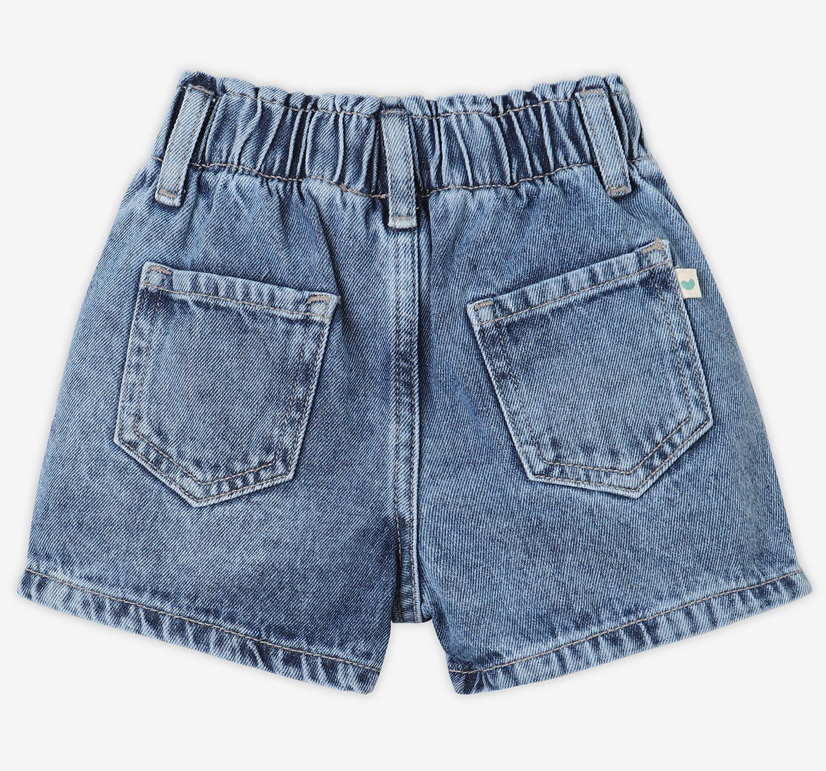 Infant Girls' Embroidered 100% Cotton Shorts - Blue