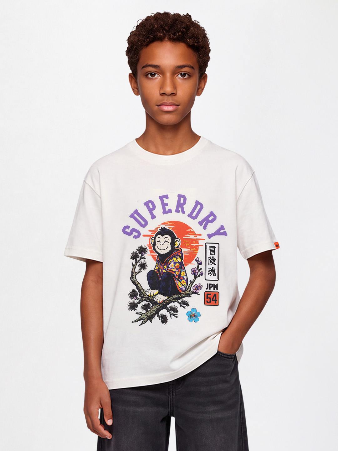 SUPERDRY BLISFULL MONK PRINT BOYS T-SHIRT